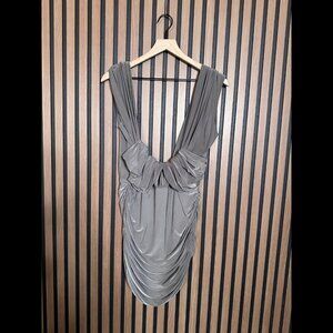 New Free People Micro Mini Dress XL Womens Draped Dina Double Lined Ruched